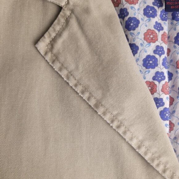 Cremieux Premium Denim tan chino indie sleaze distressed blazer - Picture 5 of 6